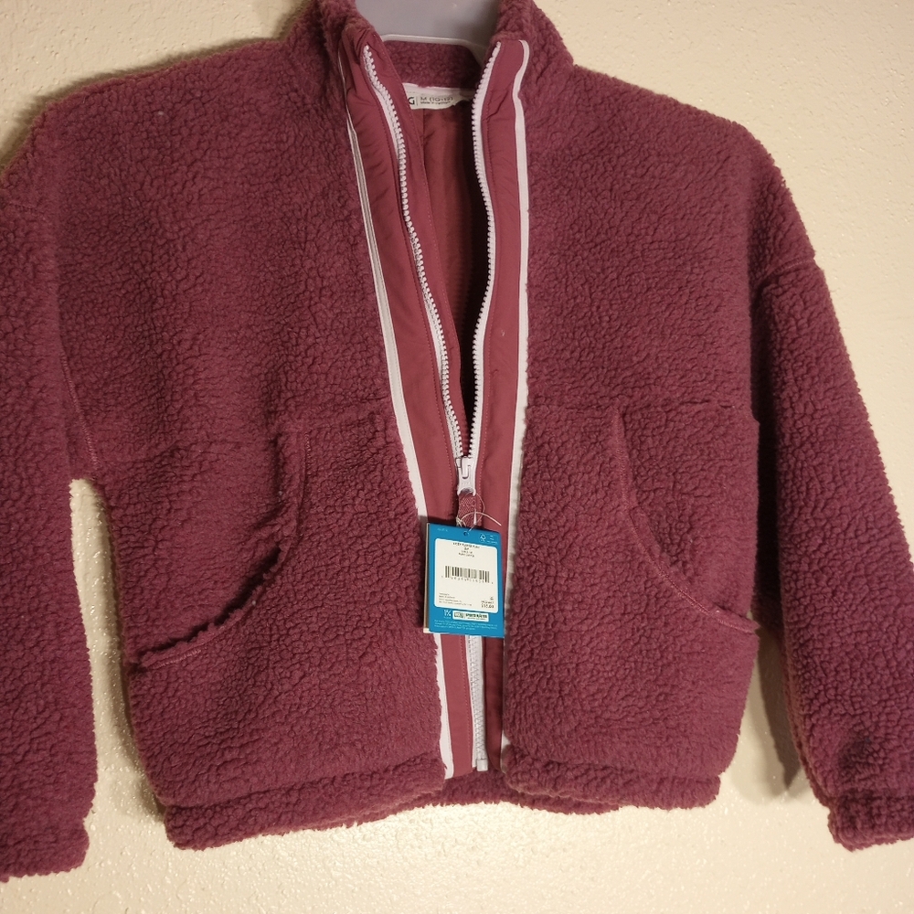 Cozy Fleece Full Zip Sweater in Rose Mauve